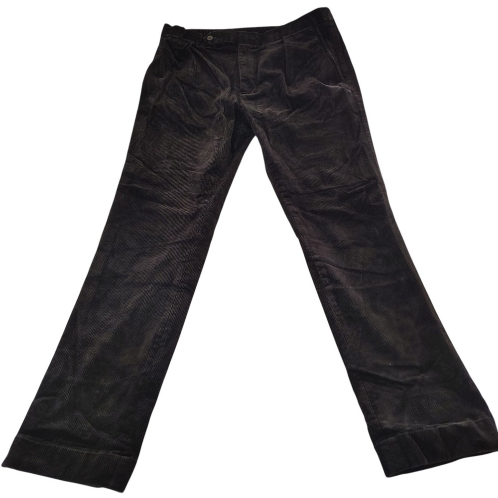 Polo Ralph Lauren Classic Fit Pants‎ Mens 36/32  Brown Corduroy Pleated Trousers